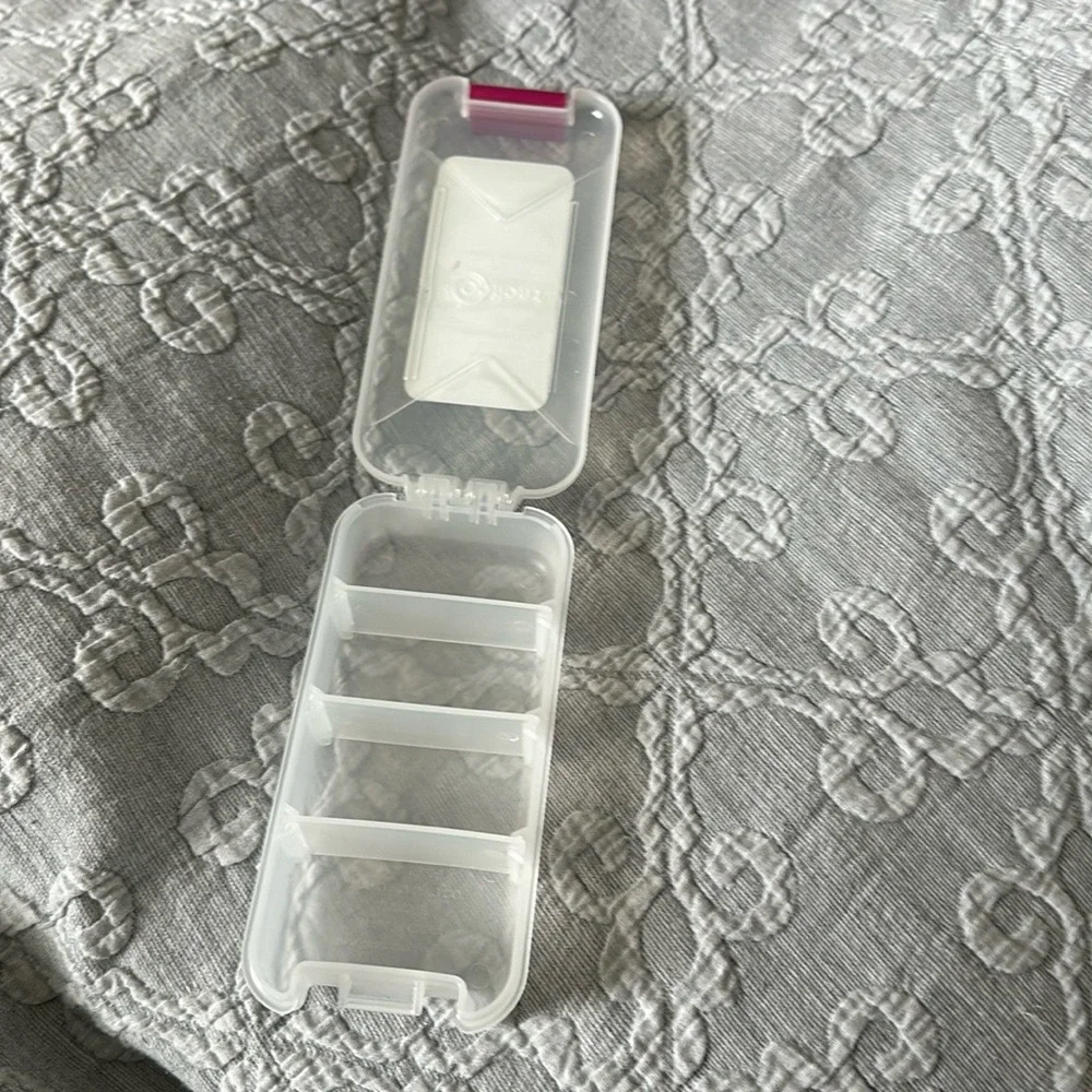 Clear Storage Box with Pink Clip